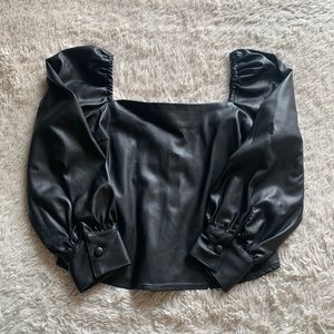 Faux Leather Top